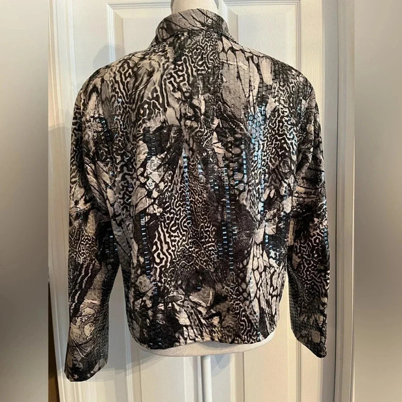 Jackets Galore By John Farah Snake Print Zip Jacket Size Small Women EUC - Picture 4 of 10